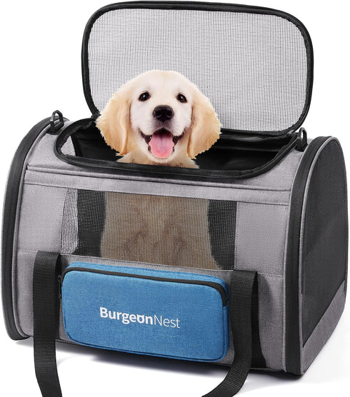 BurgeonNest Cat Carrier for Large Cats up to 20 lbs, Soft-Sided Pet Carrier for Small Dogs, 4 Ventilated Windows