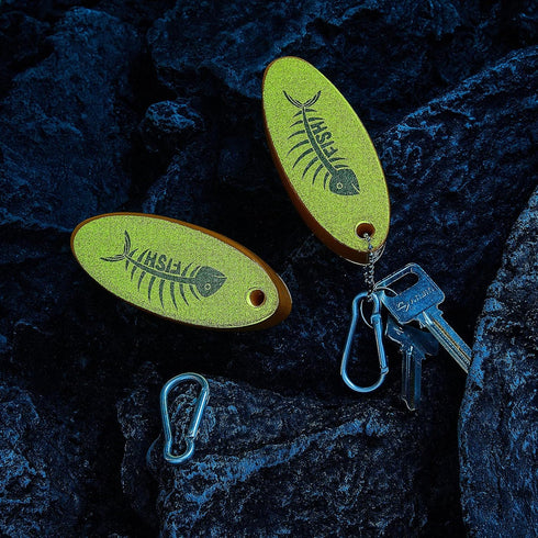 Yaomiao Floating Keychain - Oval Shaped Foam Floating Key Ring, Glow in the Dark for Fishing Outdoor Use