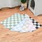 Ralxion Checkered Dog Feeding Mat, Absorbent Mats for Food and Water Bowl, Retro Modern Aesthetic Sage Green
