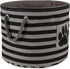 Bone Dry Pet Storage Collection, Striped Paw Patch Bin, Small Round, Black