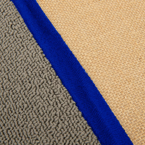 SmartyKat Clever Claws Carpet & Burlap Hanging Cat Scratch Mat, Brown/Gray with Blue Trim, One Size