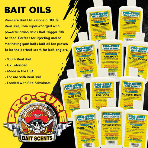 2 Pro-Cure Garlic Bloody Tuna Bait Oil, Ounce