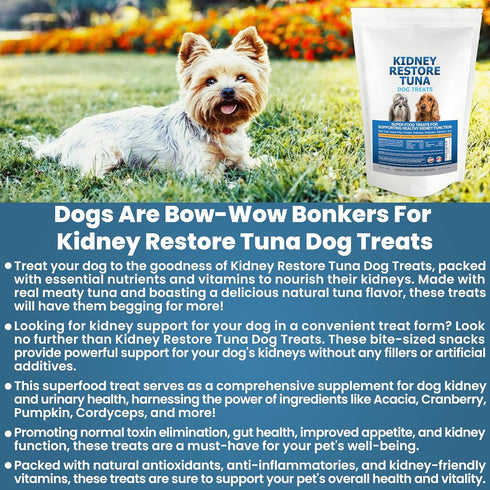 Kidney Restore Tuna Dog Treats - Special Low Protein Snacks for Canine Kidney Health, Renal Dog Treats