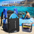 Swim Backpack for Swimmers, Equipment Bag with PVC Transparent Bag for Workout Gear, Black