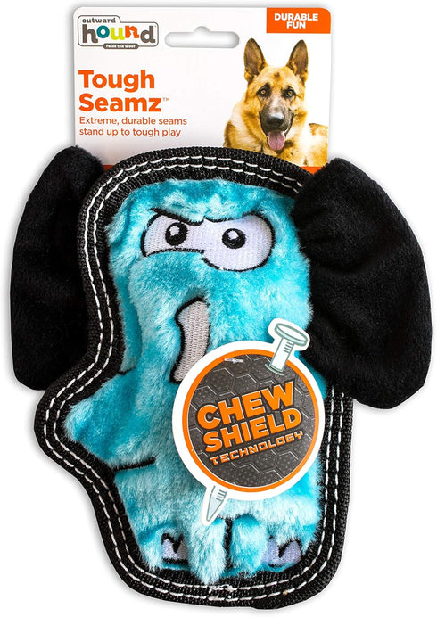 Outward Hound Tough Seamz Elephant Plush Dog Toy, Small
