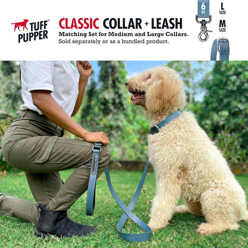 Tuff Pupper Classic Heavy Duty Dog Collar, 10x Stronger Than Leather, Waterproof & Odor Proof, Large (19-23" Neck)