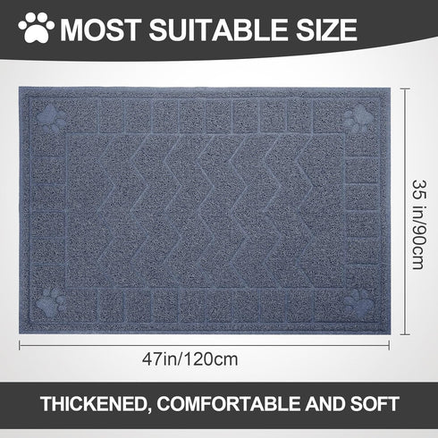 Motsamla 47" 35" Cat Litter Mat, Litter Trapping Mat Soft on Kitty Paws, x Kitten Litter Box Mat for Cleaner Floors