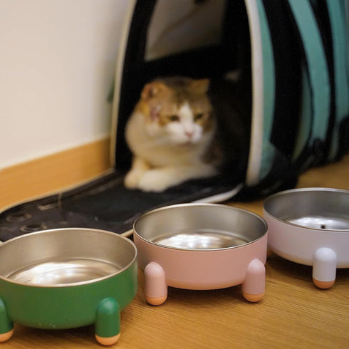 Non-Slip Stainless Steel Pet Bowls for Dogs & Cats | Easy to Clean, No Spill | Durable & Removable | Nordic Colors |