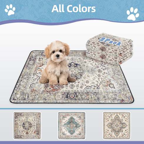 SCLOSE 2 Pack, 48" 48" Washable Pee Pads for Dogs Large x Reusable Puppy Pads Waterproof Dog Rugs, Super Absorbent
