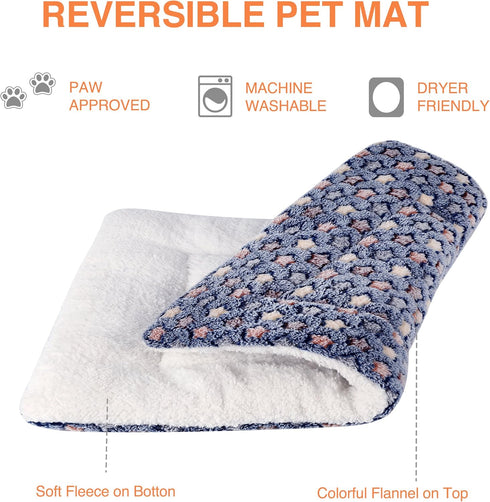 Mora Pets Cat Bed Dog Crate Pad, Ultra Soft Pet Bed with Cute Star Print, Washable Reversible Fleece, 14 x 17.5 inch