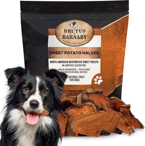 Sweet Potato Slices For Dogs - Half Slices, 2 lbs - Single Ingredient Grain Free Treats, 100% Natural Thick Cut Dried