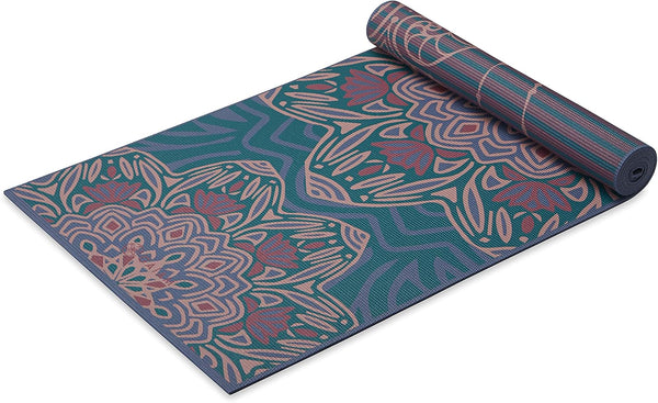 Gaiam Yoga Mat, Premium 6mm Print Reversible Extra Thick Non-Slip Exercise & Fitness Mat