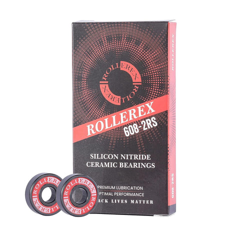 Titan 608-2RS Lubricated Silicon Nitride Ceramic Skate Bearings (8-Pack) for Inline, Roller Blade, Rollerskate,