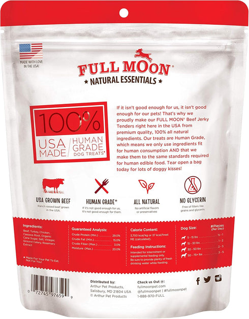 24 oz Full Moon All Natural Essentials Beef Jerky Tenders Free Range Human Grade