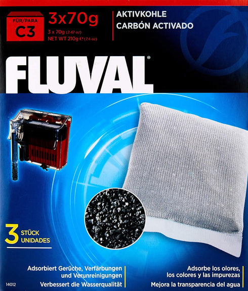 Fluval C3 Carbon, 3-Pack, Black