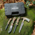 Jellas Hunting Knife Kit, 6 Pieces Stainless Steel Set with Gut Hook, Skinning, Boning, Saw, Gloves & Case