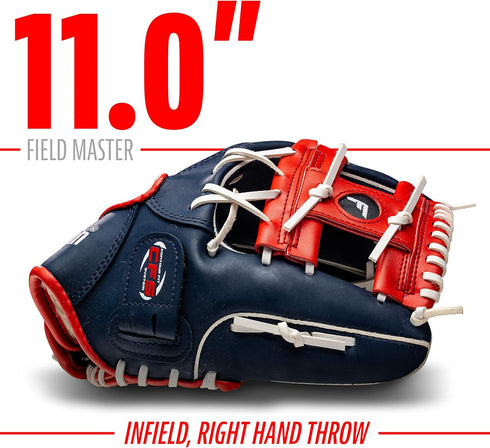 Franklin Sports Adult + Youth Baseball + Softball Gloves - Field Master Right + Left Hand Mitts