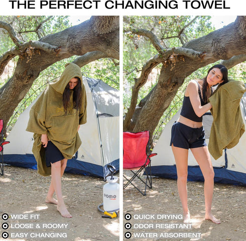 100% Pomo Surf Poncho, Towel Poncho Made of Cotton, Unisex Changing Towel and One-Size Fits All Adult Changing Poncho.