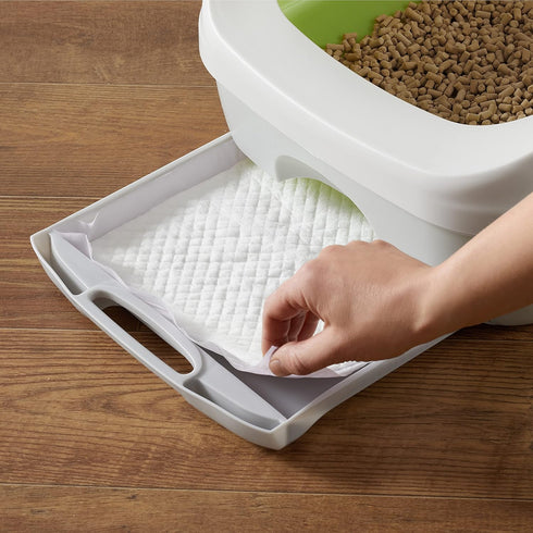 Amazon Basics Cat Pad Refills for Litter Box, Lemon Scent - Pack of 80, White, Purple