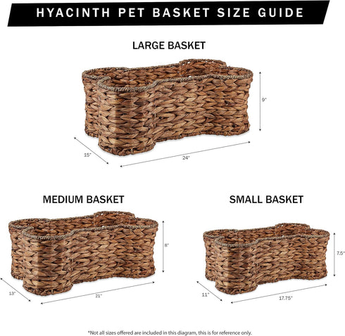 Bone Dry Pet Storage Collection - Medium Bone Shape Hyacinth Toy Basket