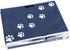 Large Dog Toys Storage Box - 16" x 12" Pet Toy Storage Basket with Lid, Collapsible Canvas Bin (Blue)