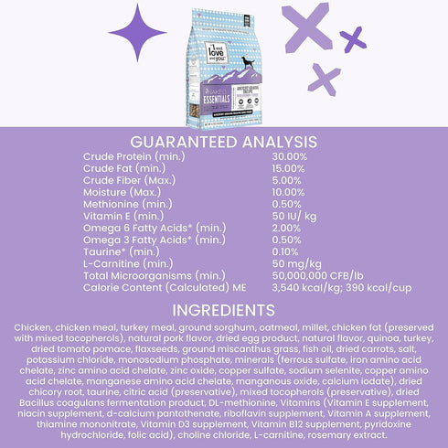 I and love and you Naked Essentials Ancient Grains Dry Dog Food - Chicken + Turkey, High Protein, 4lb Bag