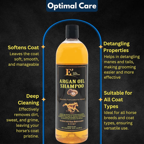 E3 Argan Oil Shampoo - Moisturizing Pet Shampoo, Gentle Formula, Hair Shine, Good for Dogs Too (32 fl oz)