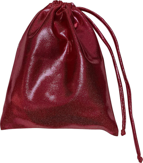 LIL'FOX 8"x10" Drawstring Gymnastics SMALL GRIP BAG, Lightweight Bag for Personal Equipment with Shiny Foil Rhinestones