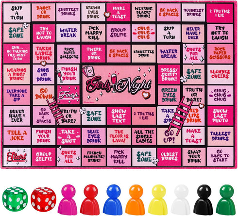 Fofeadm Drinking Games for Adult, Girls Night Rubber Mat Drinking Board Games,