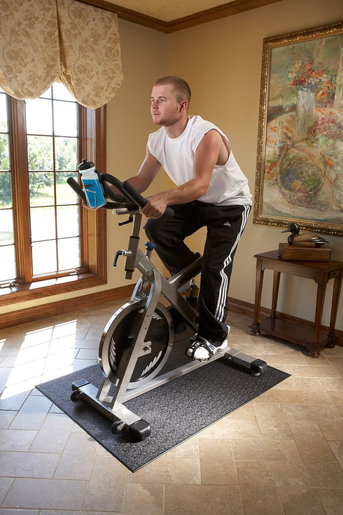 Supermats Heavy Duty Equipment Mat 10GS for Indoor Cycles, Recumbent Bikes, Upright Exercise Bikes, Steppers (3 Feet x
