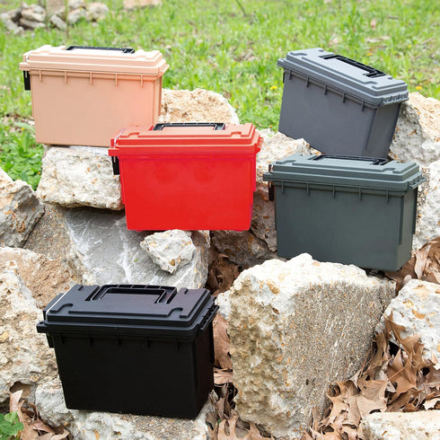 Sheffield 12636 Waterproof Field Box, Pistol, Rifle, or Shotgun Ammo Storage Box, Tamper-Proof Locking Can, Made in The