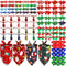 Christmas Adjustable Dog Ties Set - 85 Pcs Includes Bow Tie, Neckties, Flower Bowknot, Bandana, Scarf for Xmas Puppy Cat