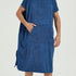 Navy Hooded Beach Towel Poncho for Adults