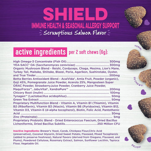 Immune 45 Count Wellness Salmon Flavored Soft Chew & Allergy Supplements for Dogs