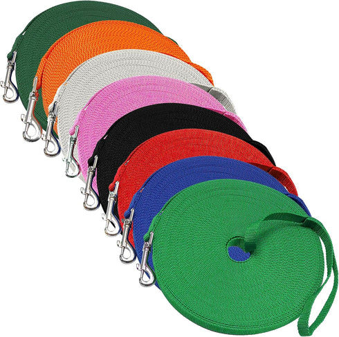 Downtown Pet Supply - Long Dog Leash - Dog Training Leash - Recall & Obedience Dog Training Tools - Nylon - 15 ft - Green Dog Leash