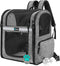 PetAmi Dog Backpack Carrier for Small Large Cats and Puppies, Ventilated Travel Bag, Airline Approved, Grey