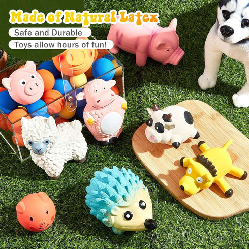 Liliful 9 Pcs Squeak Latex Dog Toys - Soft Rubber Chew Toy Grunting Pig Dog Toy for Small Puppy and Medium Pets