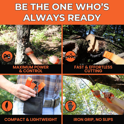 Pocket Chainsaw, 36 Inch Manual Hand Chain with 48 Bidirectional Teeth for Fast Easy Cutting, Camping Survival Gear