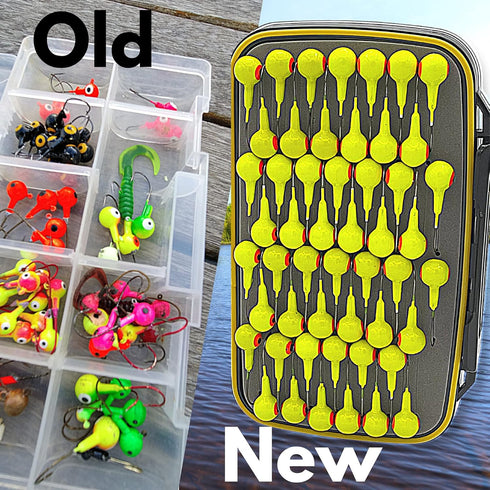 Fishing Jig Organizer Tackle Tray, Holds 50+ Jigs, Double Sided for Jig Heads, Tungsten Jigs, Fishing Spoons