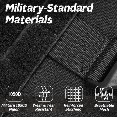 rabbitgoo Tactical Dog Harness for Large Dogs - Heavy Duty No-Pull Service Vest, Adjustable Military Harness for