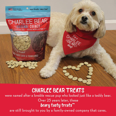 Charlee Bear Original Crunch Dog Treat Variety Pack, 16 oz Bags (5-Pack) - Natural Training Treats Made in The USA