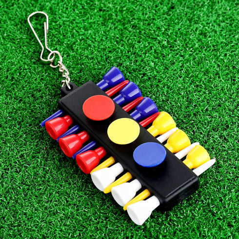 MUXSAM Black Golf Tee Holder for Bag, 1-Pack Carrier with 12 Tee Holes and 3 Ball Markers