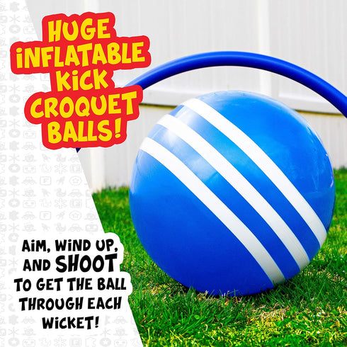 Franklin Sports Kick Croquet Game Set - Combines Soccer and Croquet - Perfect for Kids and Adults - Great for Outdoor