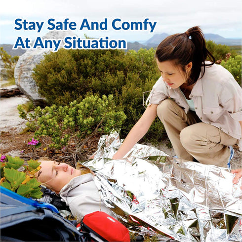 Primacare HB-10 Emergency Foil Mylar Thermal Blanket (Pack of 10), 52" x 84", Silver