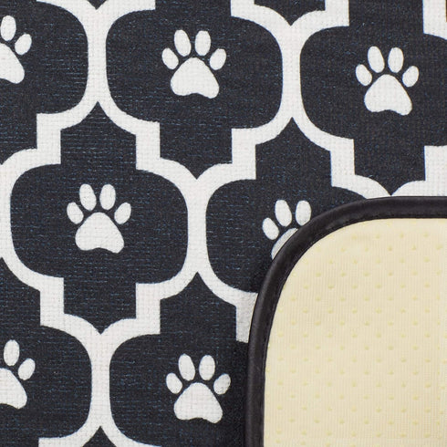 Bone Dry Ultra Absorbent Pet Mat, Machine Washable, 12x18, Black/Off-White Lattice