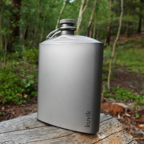 Titanium Flask 7.4 oz (220ml), Ultralight Compact Flask for Camping and Hiking