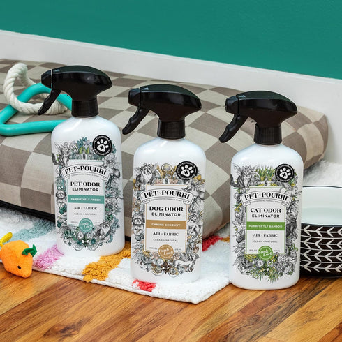 Pet-Pourri Odor Freshener Spray, Pawsitively Fresh, 16 Fl Oz, Air + Fabric Odor Eliminator
