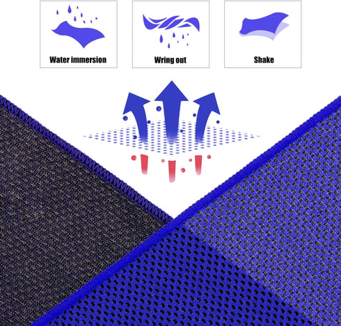 (40"x 12", Pack 60) Biange Cooling Towels of for Neck and Face, Cold Towel for Hot Weather, Sports, Workout, Fitness