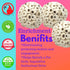 1214 Pk3 3-Pack, 2" Bonka Bird Toys All-Natural Sola Atta Balls, Diameter, Soft and Lightweight Chew and Foot Toys