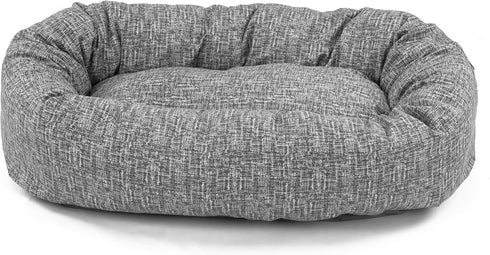 Majestic Pet 24 Inch Round Bagel Calming Dog Bed - Fluffy Donut Dog Bed with Spine Support, Washable, Lt. Black